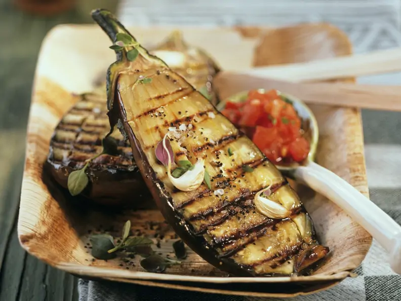 Gegrillte Aubergine italienisch