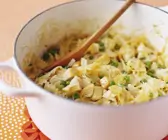 Pasta mit Hähnchen und Erbsen