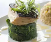 Loup de mer auf Spinat
