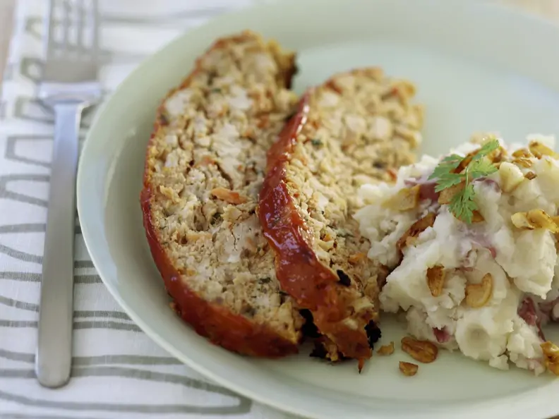 Hackbraten aus Putenfleisch mit Püree