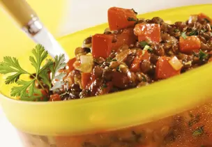 Linsen-Curry-Topf mit Paprika
