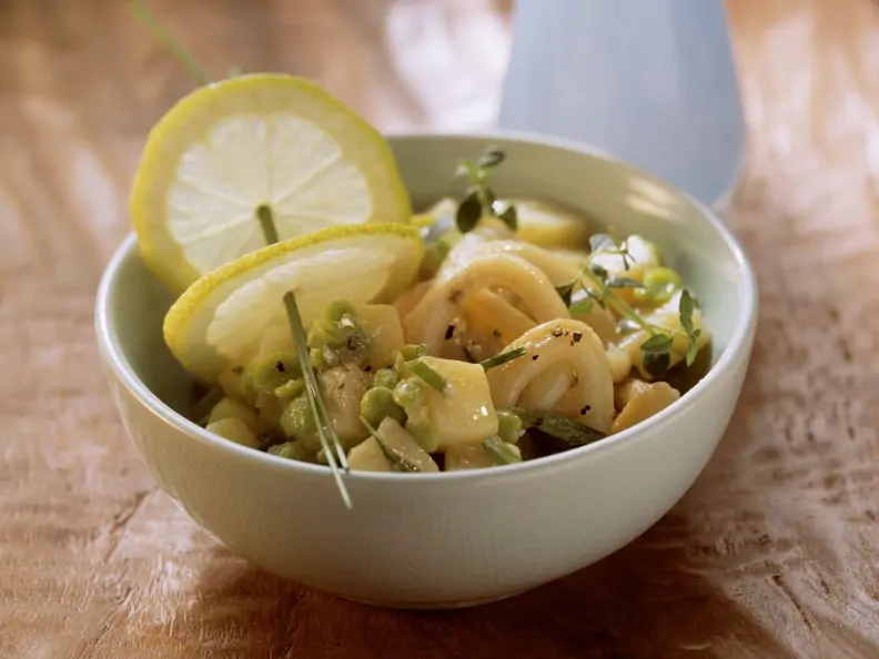 Kartoffel-Bohnen-Salat mit Calamari