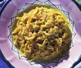 Stockfisch mit Zwiebeln, Ei und Kartoffeln