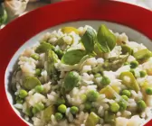 Spargel-Risotto mit Erbsen