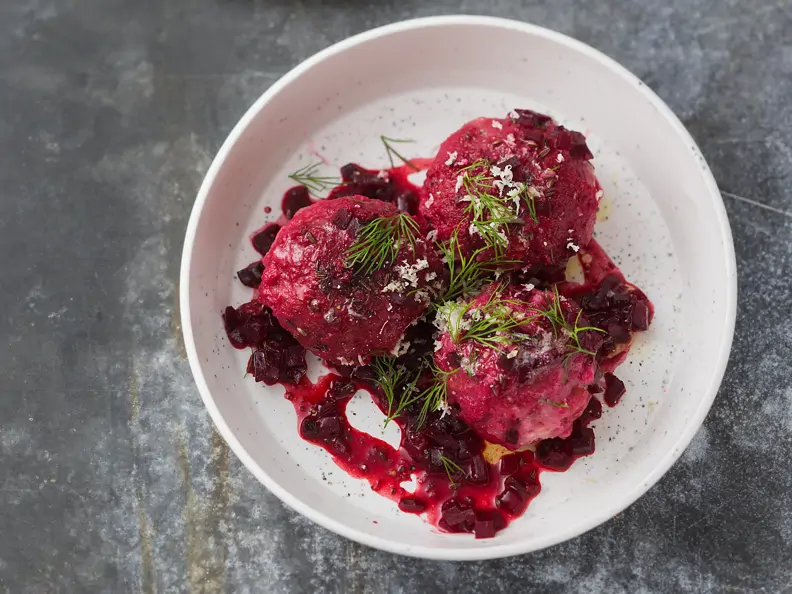 Glasierte Rote-Bete-Knödel