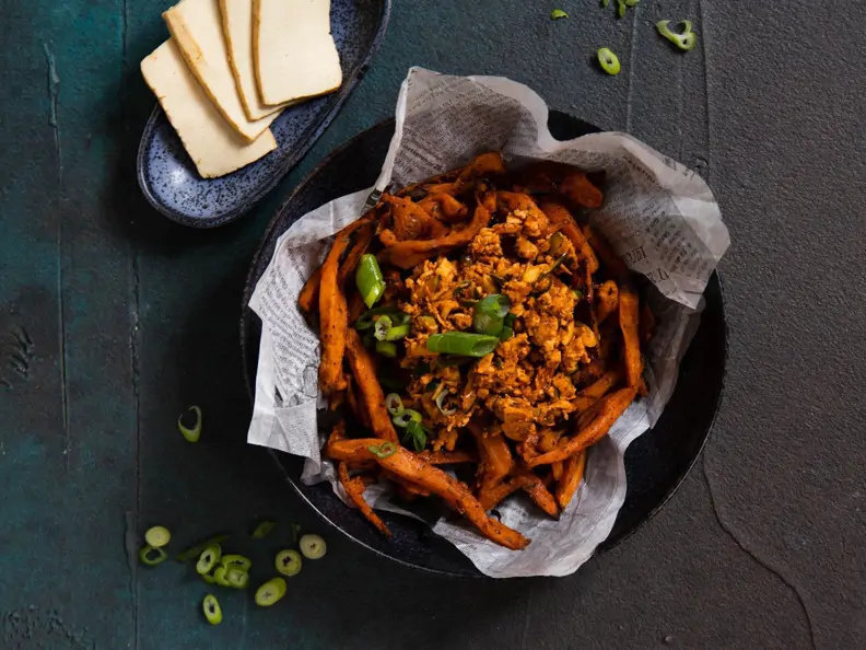 Loaded Sweet Potato Ofen-Pommes
