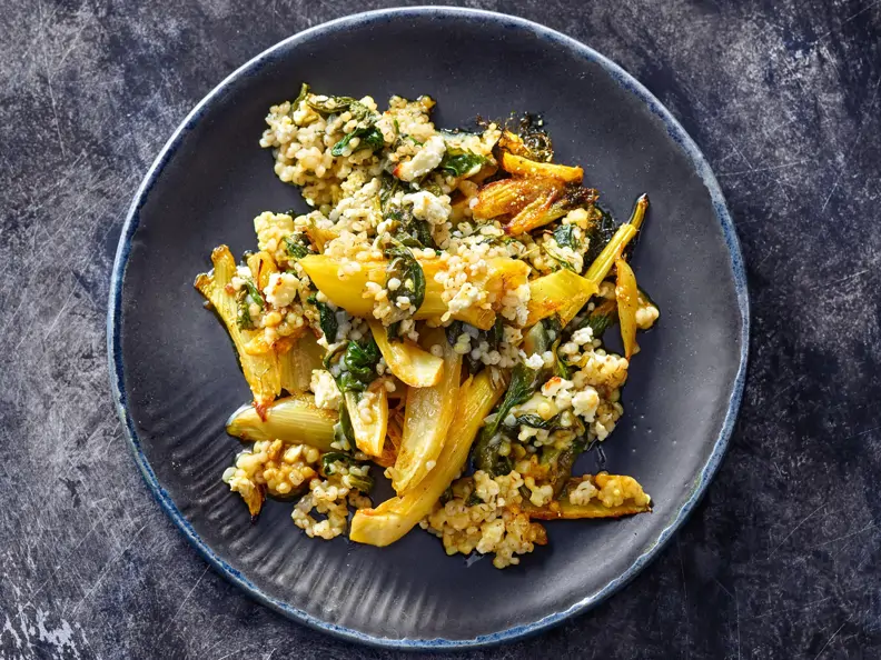 Gebackener Fenchel mit Perlgraupen-Risotto