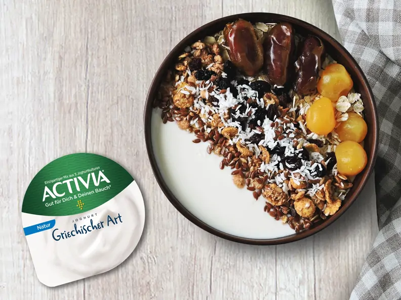 Ballaststoffbowl mit ACTIVIA griechischer Art