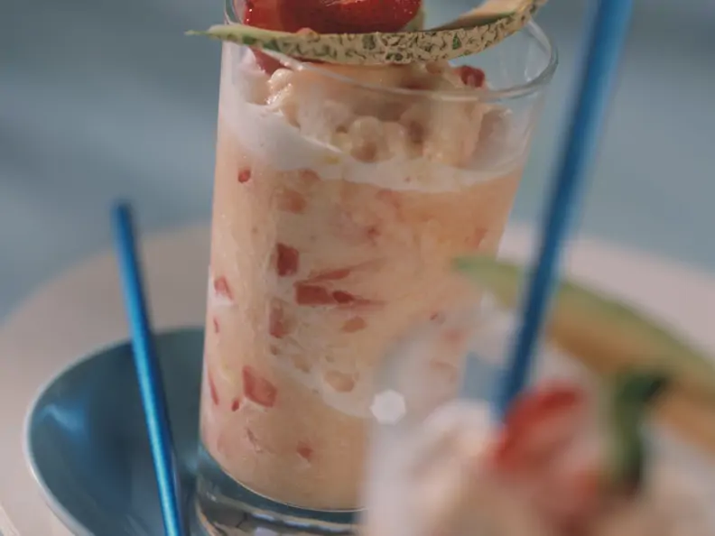 Melon-Mood mit Erdbeere