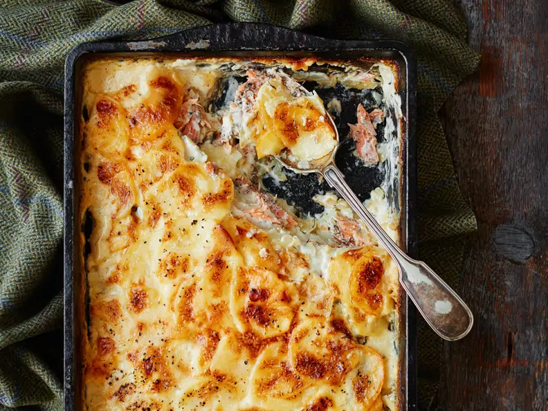 Kartoffelgratin mit Graved Lachs