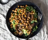 Spinat-Kartoffelpüree mit Kichererbsen