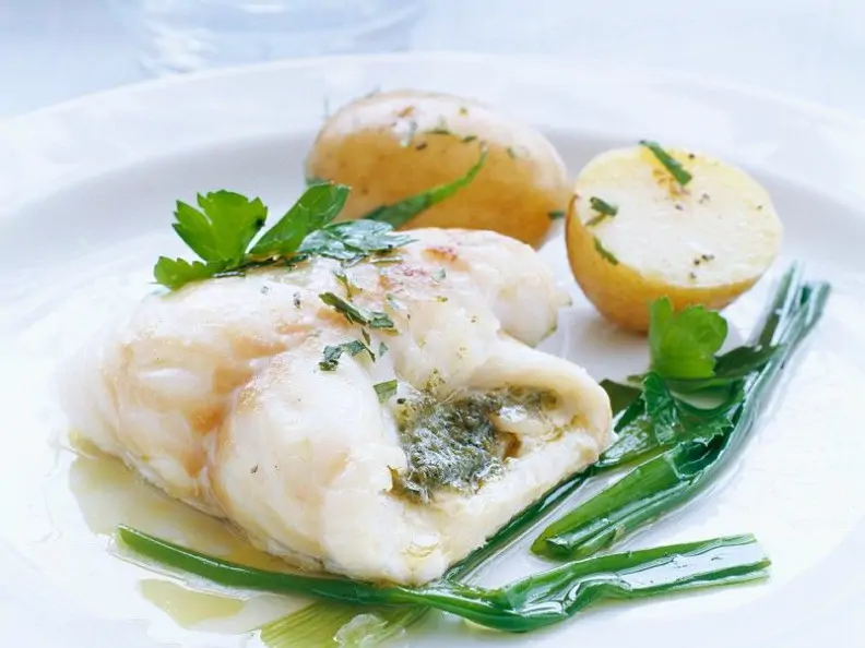 Kabeljau mit Kräuterfüllung