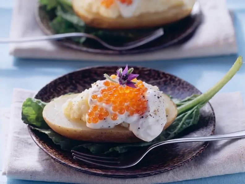 Gefüllte Kartoffeln mit Crème fraîche