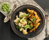 Kartoffeln und Blumenkohl aus dem Ofen mit Bärlauch-Pesto