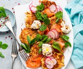 Kartoffelpuffer mit Lachs und Frischkäse