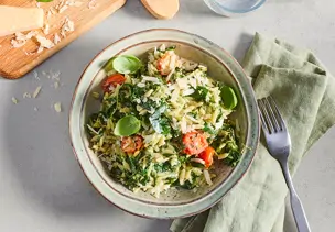 Blitz-Orzo-Pasta mit Spinat