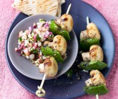 Champignonspieße mit Apfel-Salsa