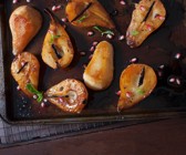 Gebratene Vanillebirnen mit Granatapfel