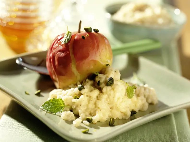 Reis-Creme mit Bratapfel