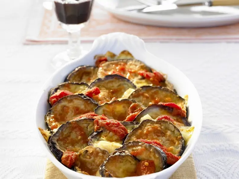 Tomaten-Auberginen-Gratin