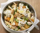 Spargelpfanne mit Seelachsfilet