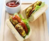 Baguette mit Gemüsebratlingen