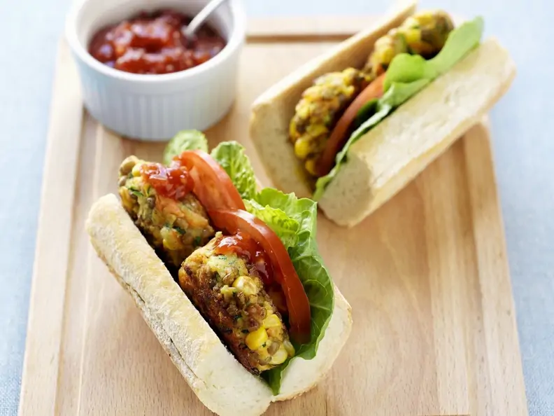 Baguette mit Gemüsebratlingen