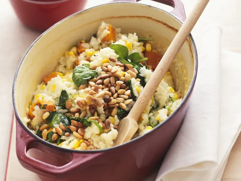 Risotto mit Kürbis und Mais