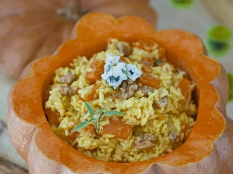 Kürbis-Walnuss-Risotto