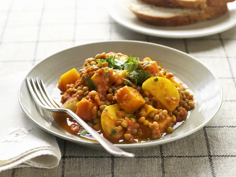 Linsencurry mit Kartoffeln
