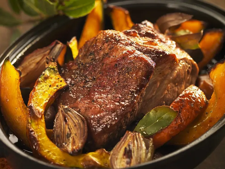 Schweinebraten mit Kürbis