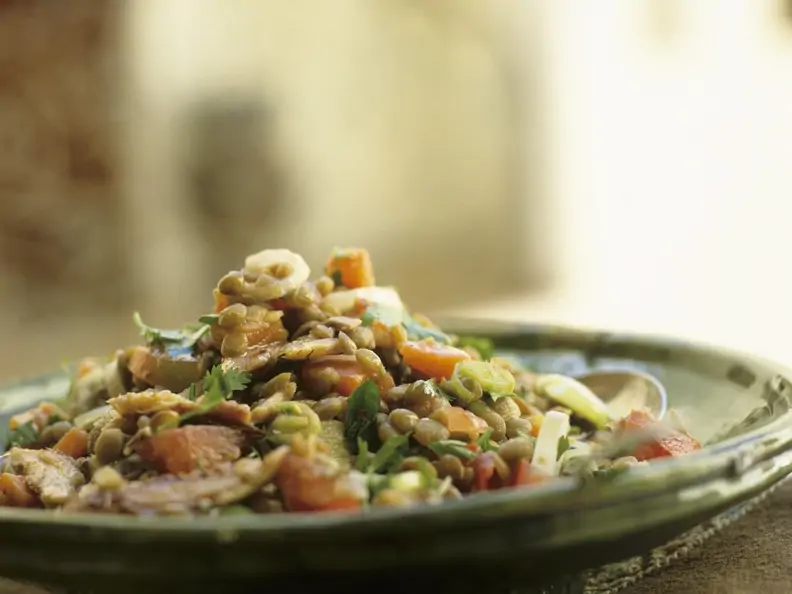 Linsensalat mit Sardinen auf marokkanische Art
