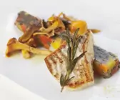 Gebratener Steinbutt mit Rosmarin und Pfifferlingen