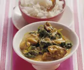 Curry mit Spinat und Lammfleisch