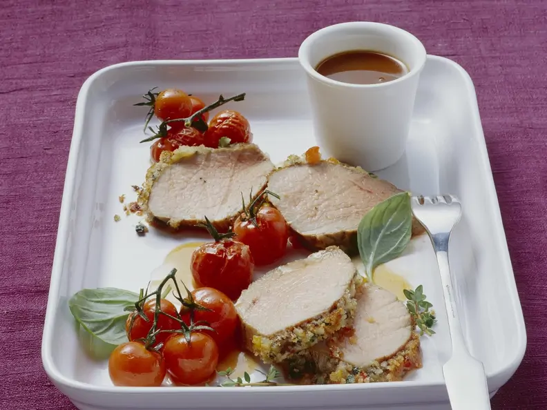Kalbsnussbraten mit Ratatouille gratiniert