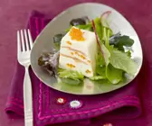 Terrine mit Lachs , Meerrettich und Forellenkaviar