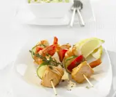 Lachs-Garnelen-Spieße