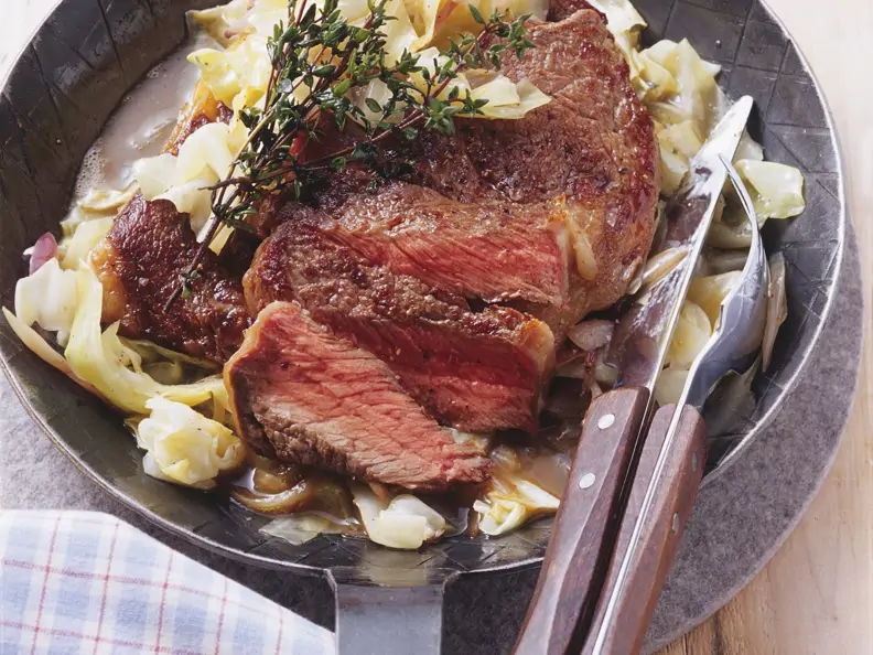 Rinderrostbraten mit Kraut