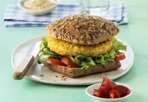 Tofu-Polenta-Burger