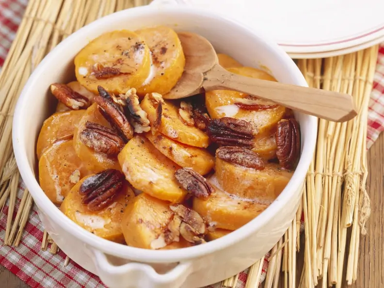 Süßkartoffelauflauf mit Pecannüssen