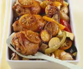 Gebackenes Zitronen-Hähnchen mit Gemüse