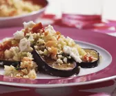 Auberginen mit Ziegenkäse und Couscous