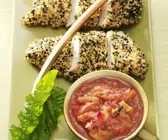Sesam-Hähnchen mit fruchtigem Chutney