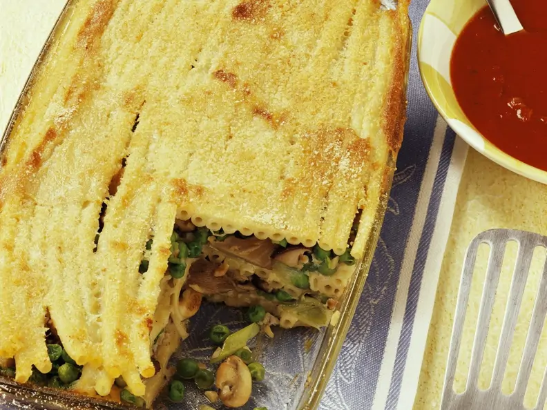 Makkaroni-Pilz-Auflauf (Lasagne)