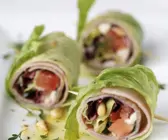 Salatröllchen mit Schinken
