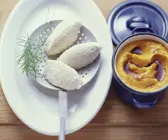 Klößchen mit Kürbiscreme