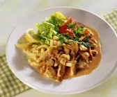 Züricher Geschnetzeltes mit Champignons und Spätzle