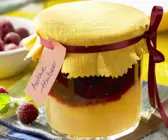 Geschichtete Himbeer-Melonen-Marmelade