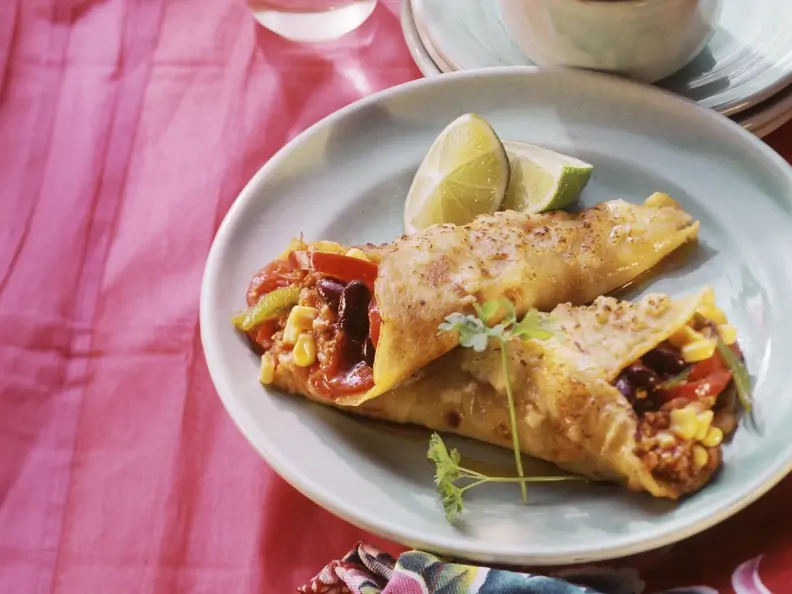 Pfannkuchen mit Mexikanischer Hackfleisch-Füllung