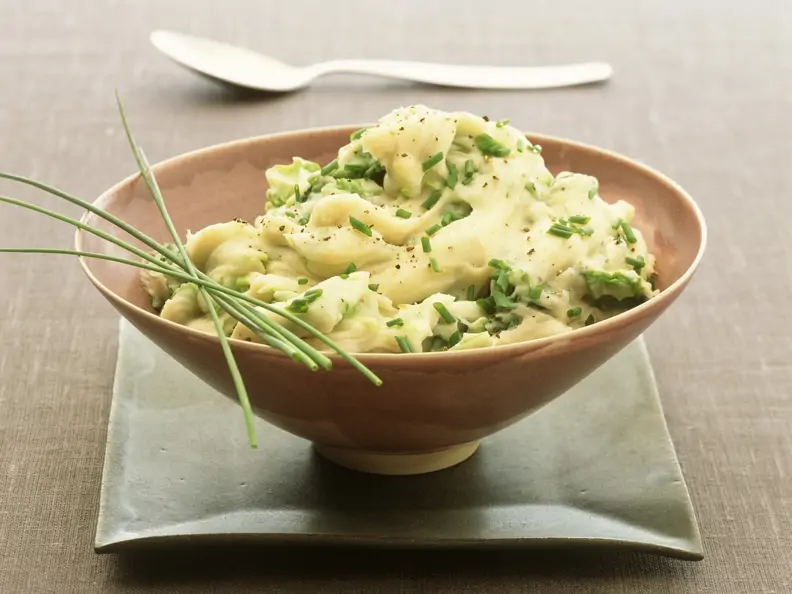 Kartoffelpüree mit Kohl und Porree auf irische Art